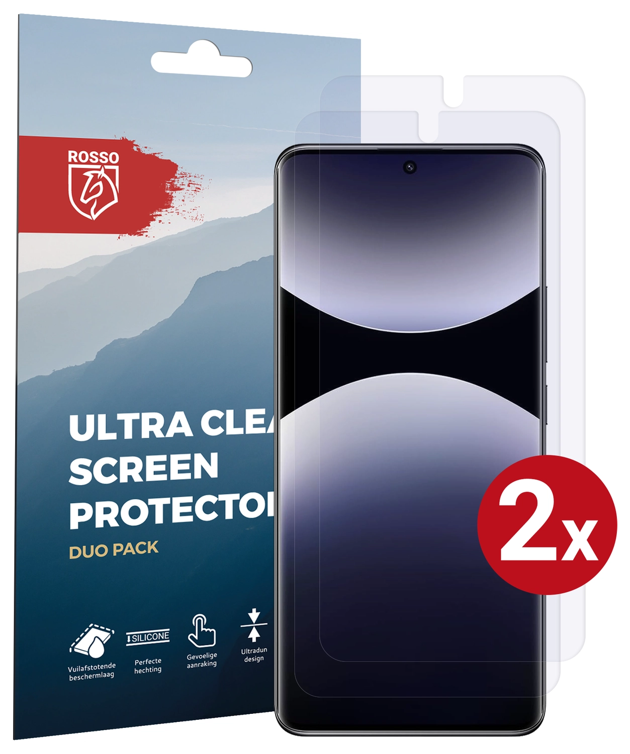 Rosso Xiaomi Redmi Note 14S Screen Protector Case Friendly Folie Duo Pack afbeelding 1