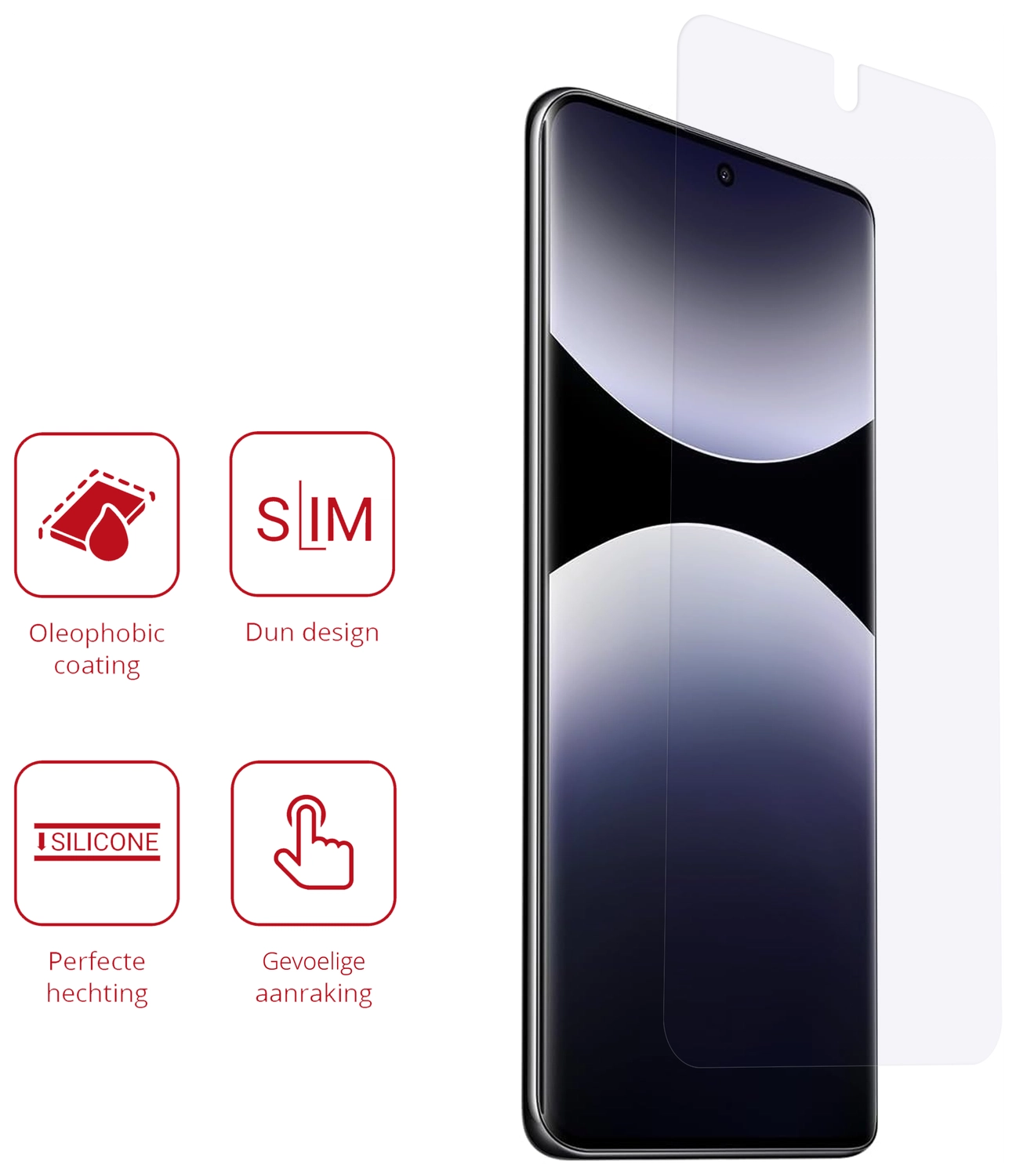 Rosso Xiaomi Redmi Note 14S Screen Protector Case Friendly Folie Duo Pack afbeelding 2