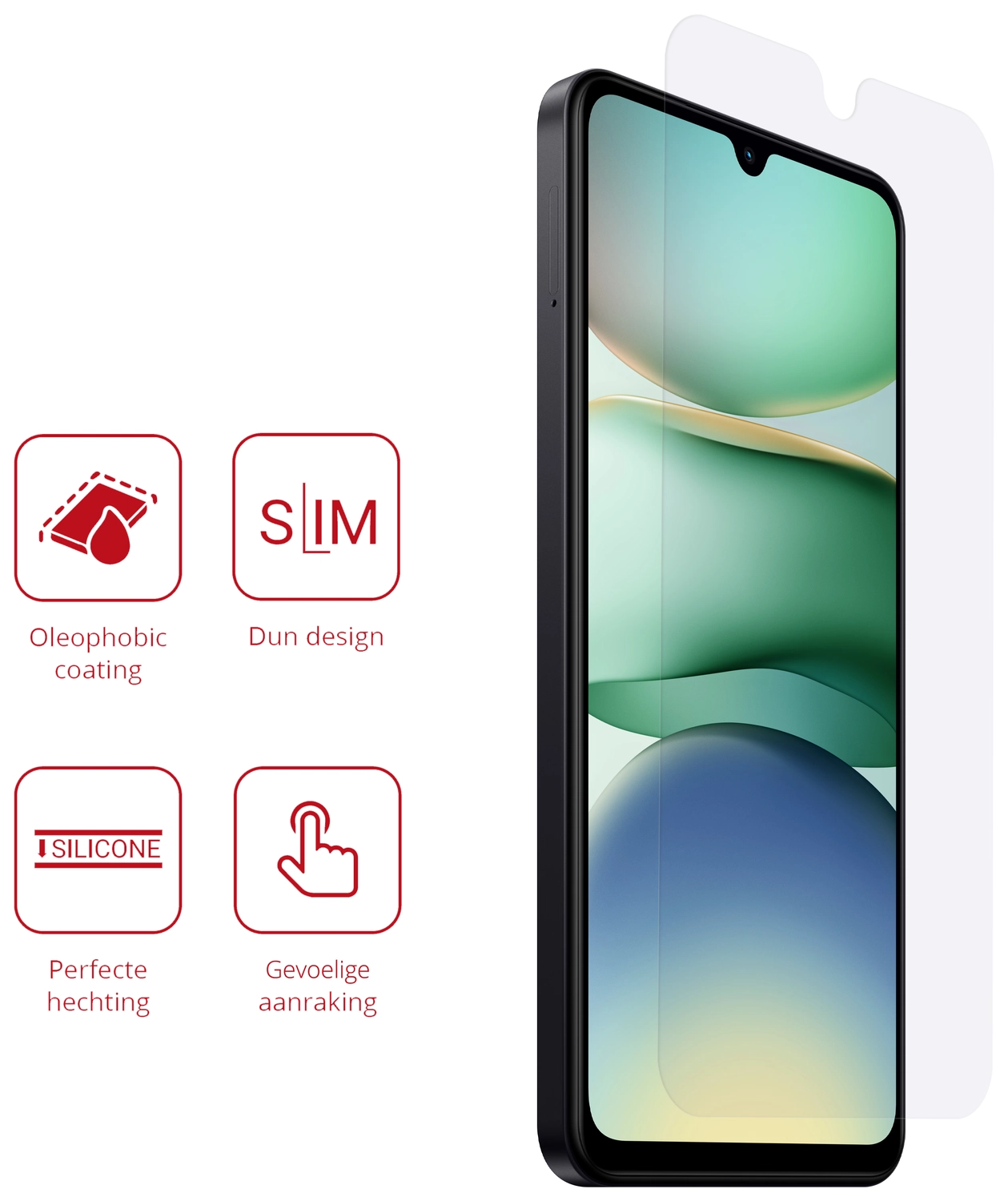 Rosso Xiaomi Redmi A5 Screen Protector Case Friendly Folie Duo Pack afbeelding 2