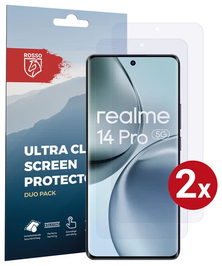 Rosso Realme 14 Pro Screen Protector Case Friendly Folie Duo Pack afbeelding 1