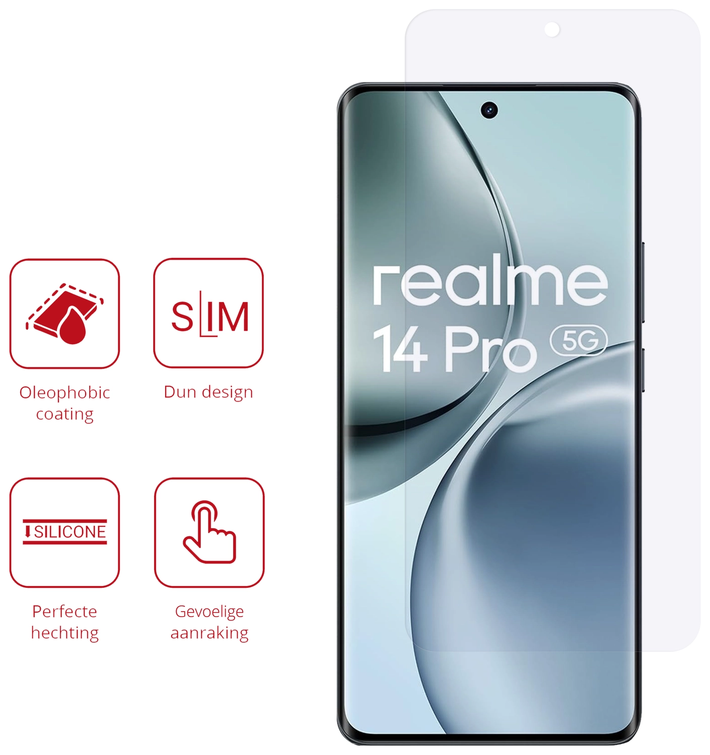 Rosso Realme 14 Pro Screen Protector Case Friendly Folie Duo Pack afbeelding 2