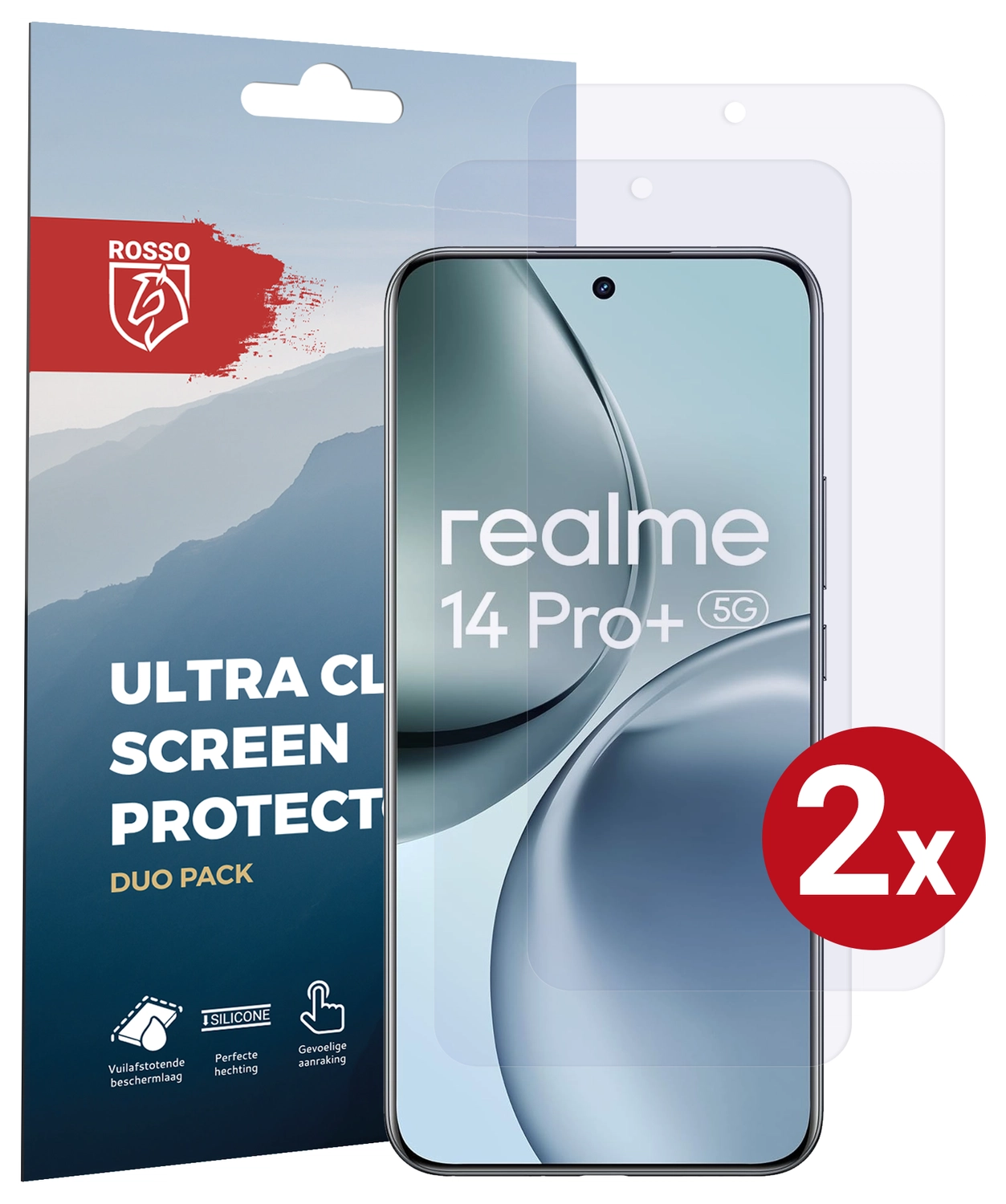 Rosso Realme 14 Pro Plus Screen Protector Case Friendly Folie Duo Pack afbeelding 1