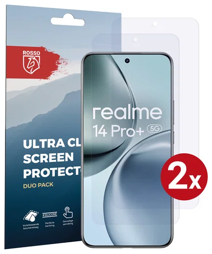 Rosso Realme 14 Pro Plus Screen Protector Case Friendly Folie Duo Pack afbeelding 1