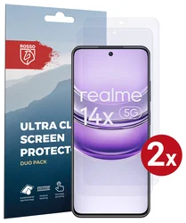 Rosso Realme 14X Screen Protector Case Friendly Folie Duo Pack afbeelding