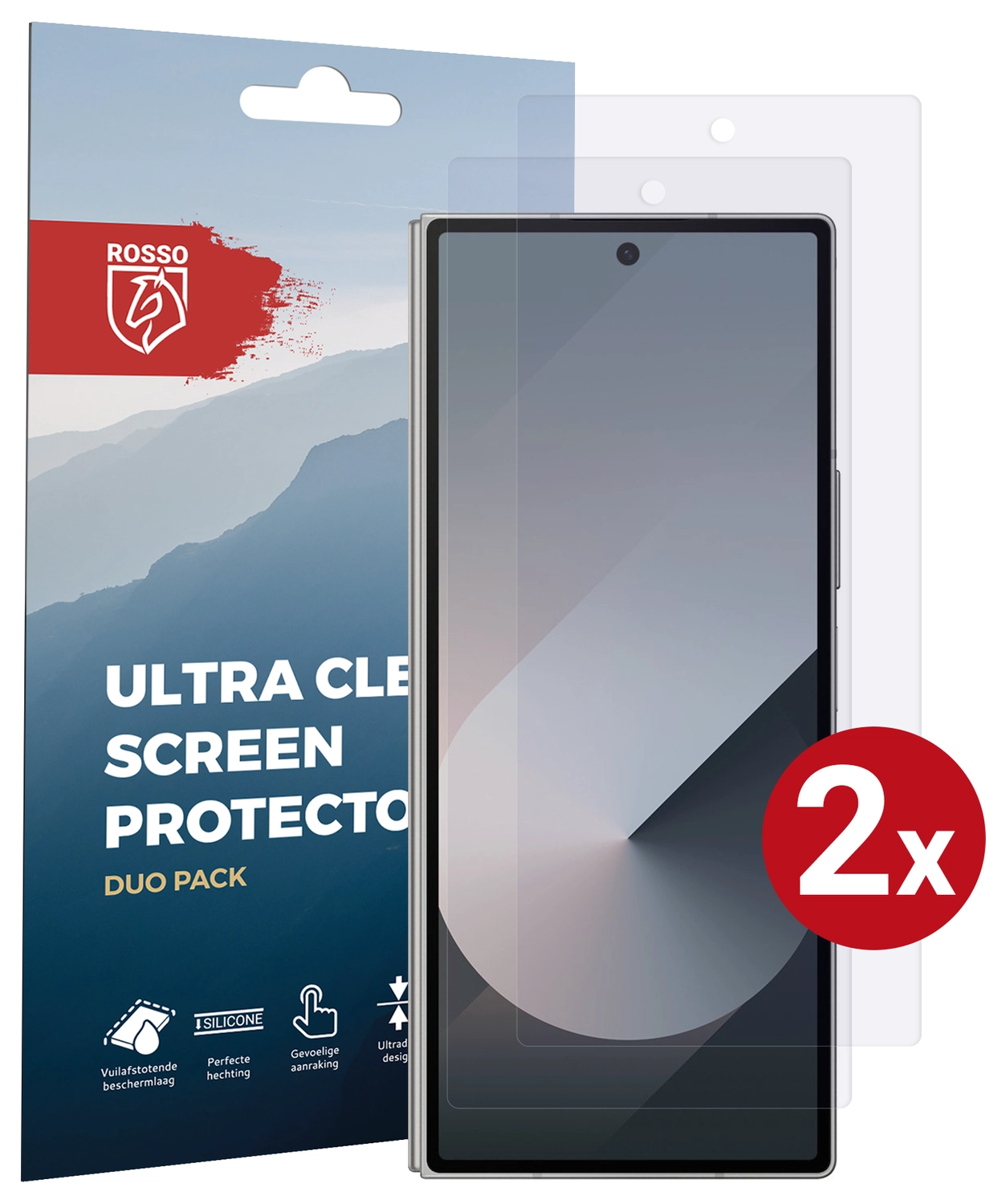 Rosso Samsung Galaxy Z Fold 7 Screen Protector Case Friendly Folie Duo Pack afbeelding 1