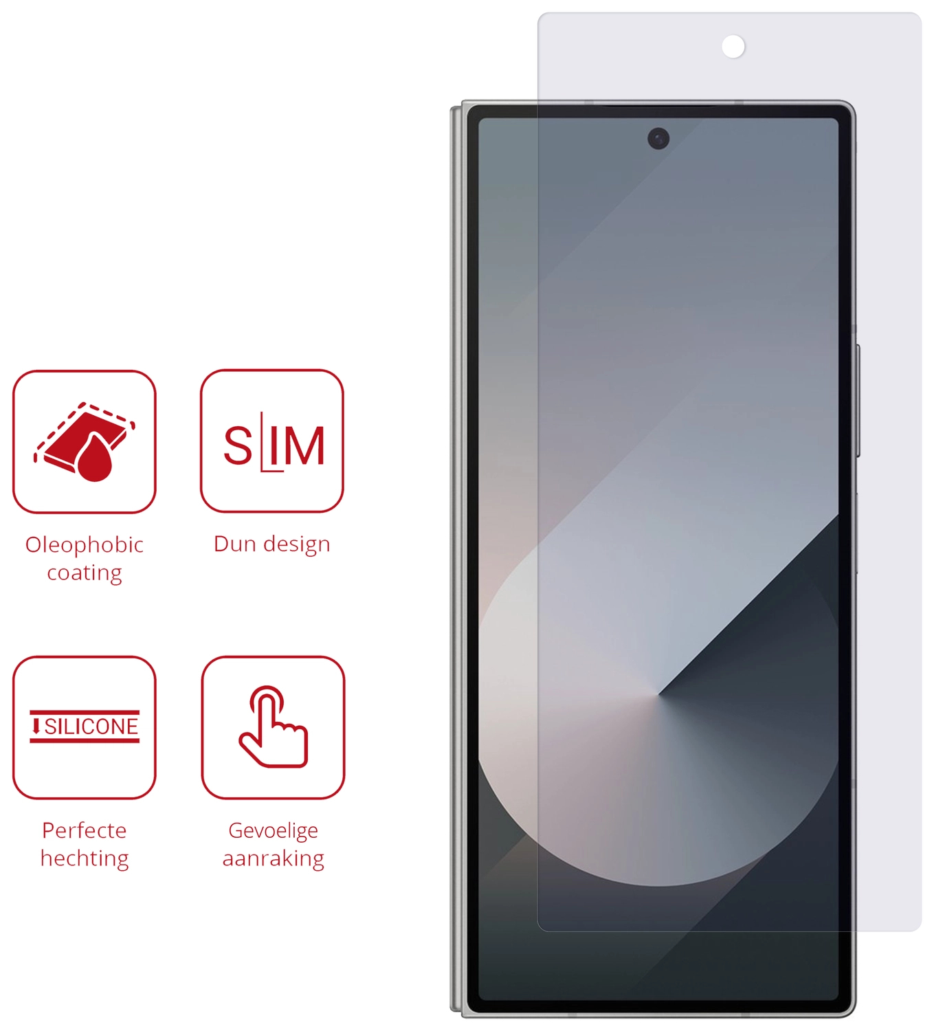 Rosso Samsung Galaxy Z Fold 7 Screen Protector Case Friendly Folie Duo Pack afbeelding 2
