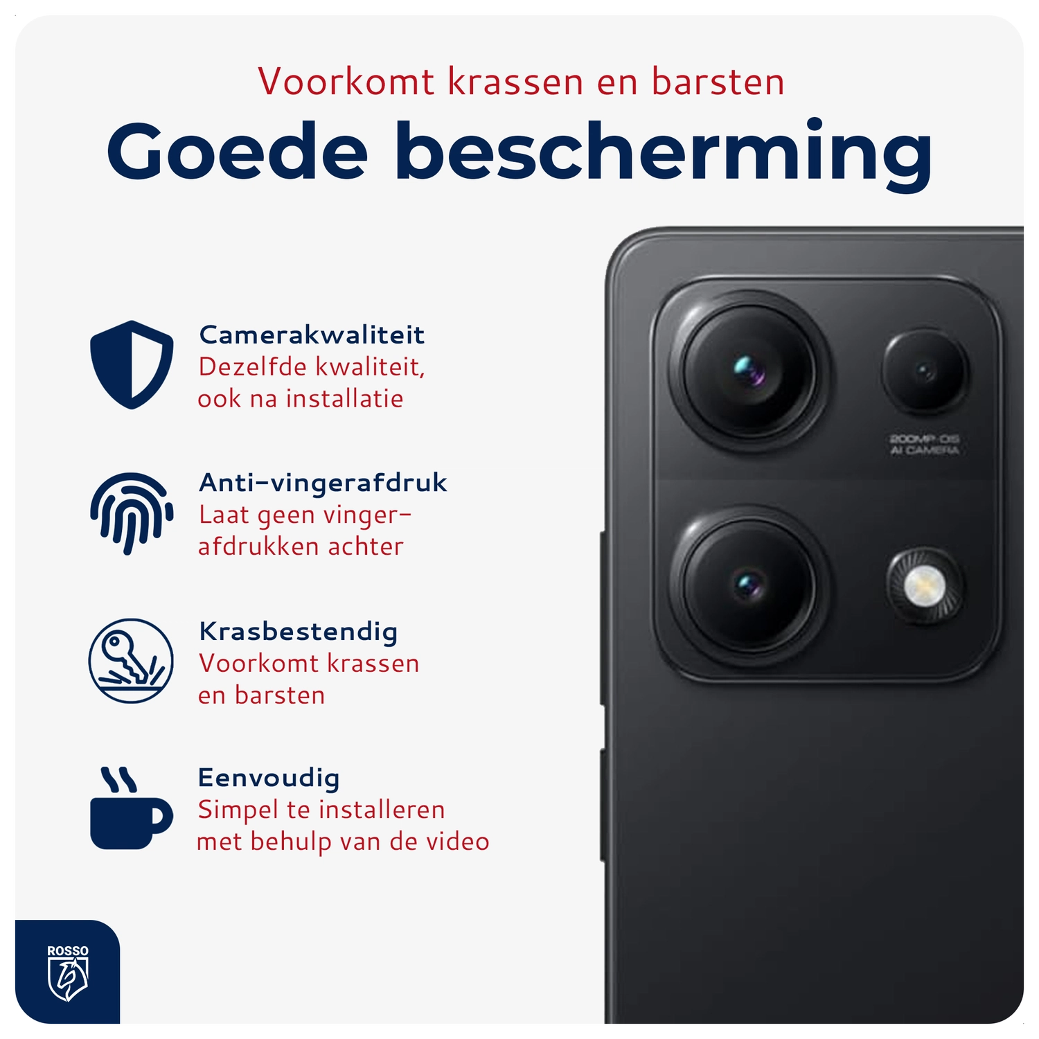 Rosso Xiaomi Redmi Note 14s Camera Lens Protector Transparant afbeelding 2