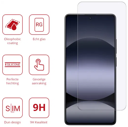 Rosso Xiaomi Redmi Note 14S 9H Tempered Glass Screen Protector afbeelding 2