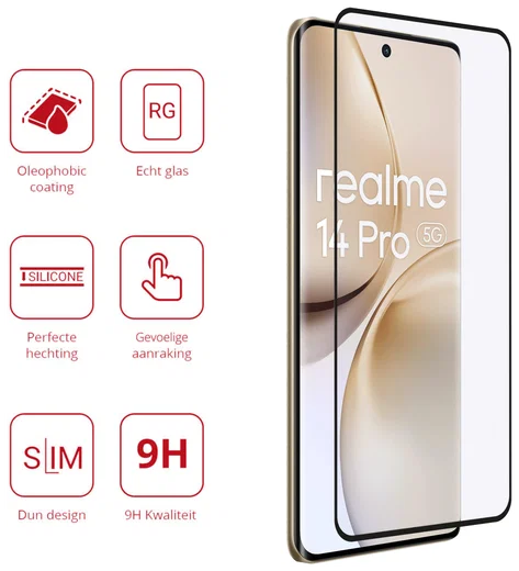 Rosso Realme 14 Pro 9H Tempered Glass Screen Protector afbeelding 2