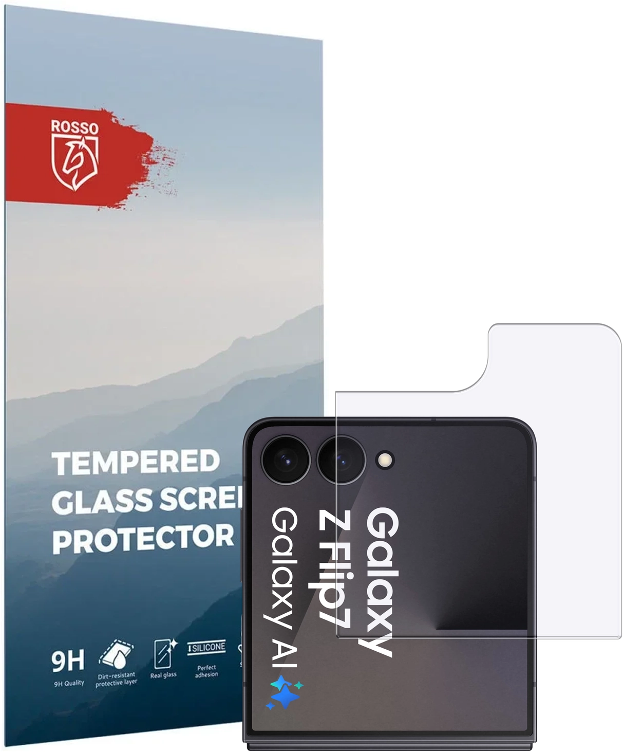Rosso Samsung Galaxy Z Flip 7 9H Tempered Glass Screen Protector Achterkant afbeelding 1