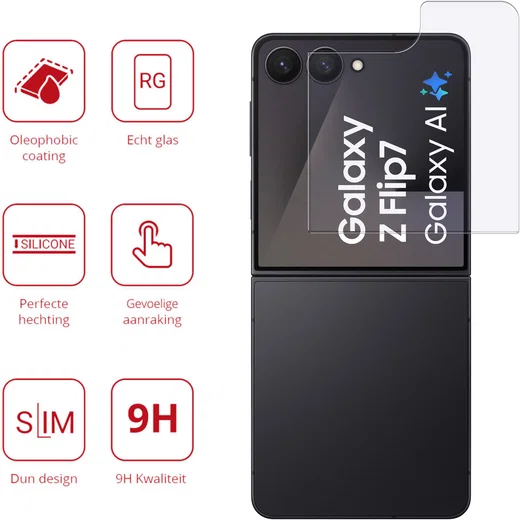 Rosso Samsung Galaxy Z Flip 7 9H Tempered Glass Screen Protector Achterkant afbeelding 2