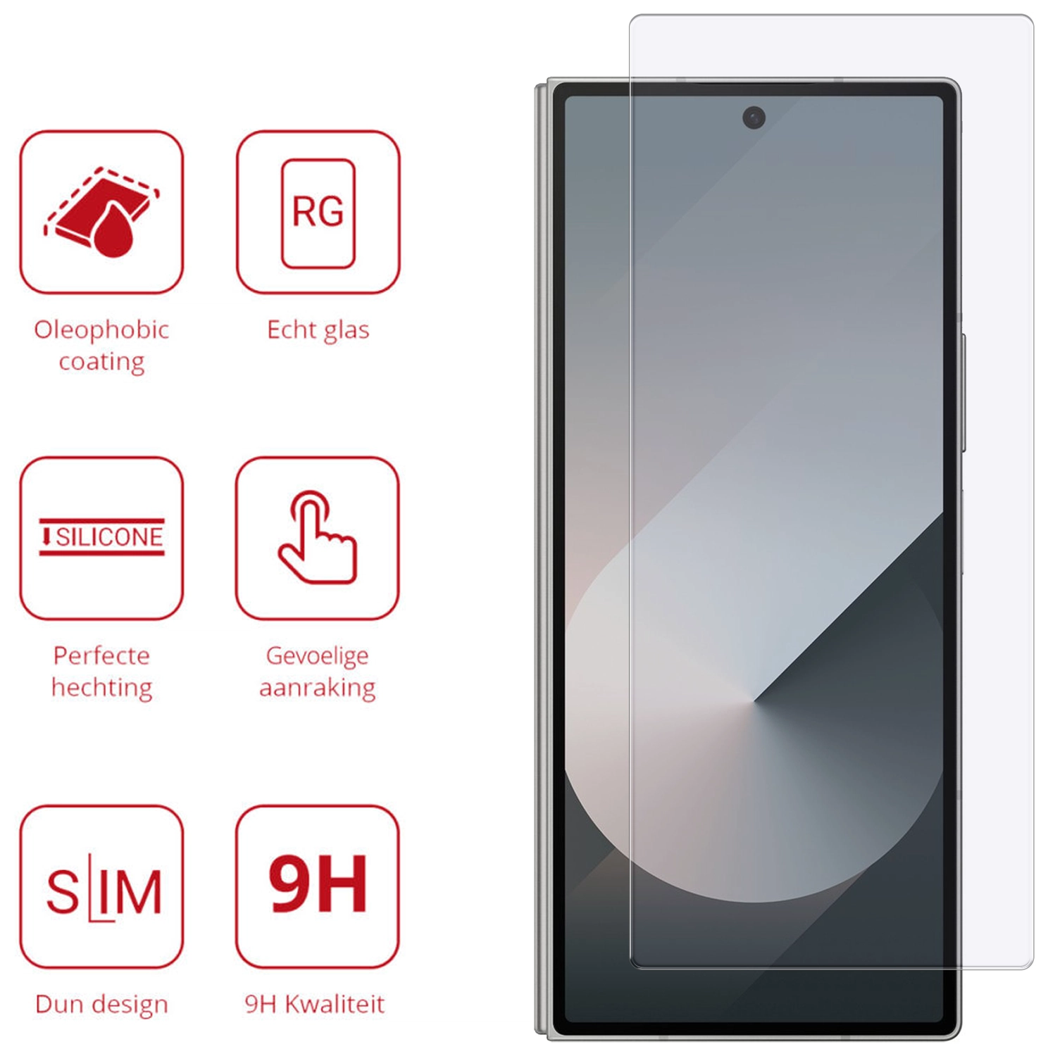 Rosso Samsung Galaxy Z Fold 7 9H Tempered Glass Screen Protector afbeelding 2