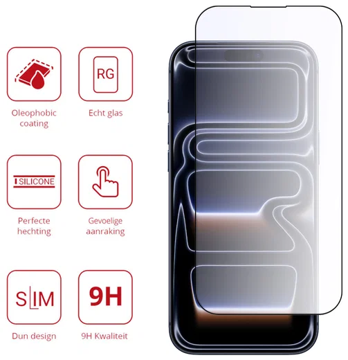 Rosso iPhone 17 / 17 Pro Tempered Glass Screen Protector Anti-Blue Light afbeelding 3