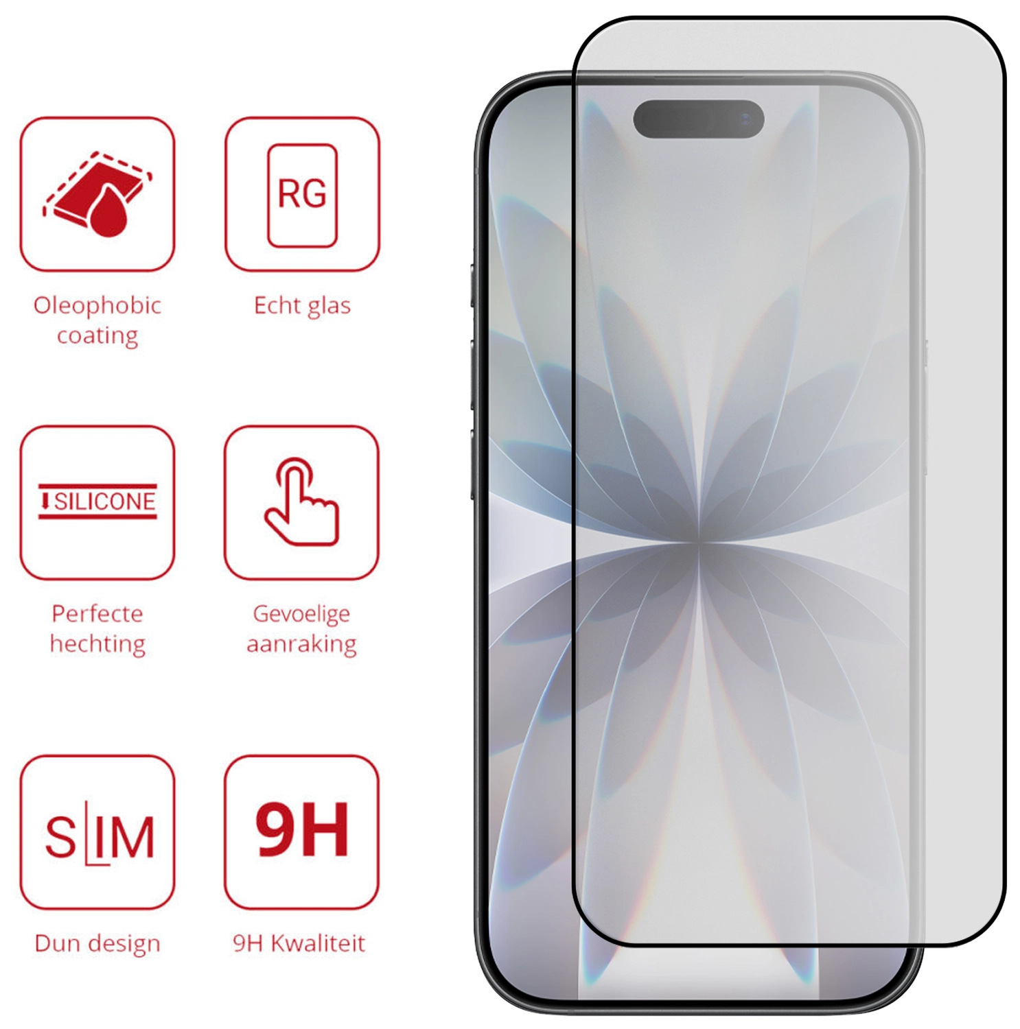 Rosso Apple iPhone 17 Tempered Glass Screen Protector Matte afbeelding 2