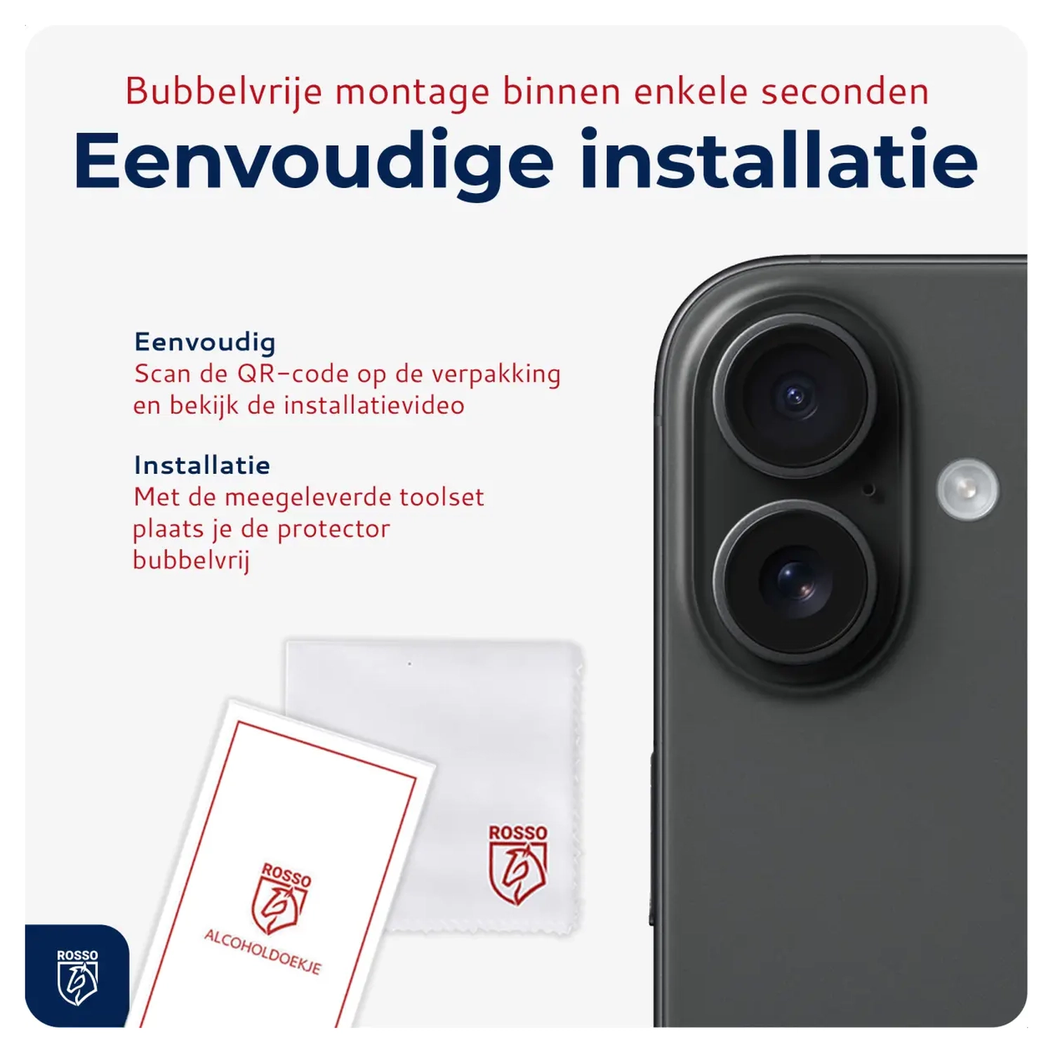 Rosso Apple iPhone 17 Camera Lens Protector Transparant afbeelding 2