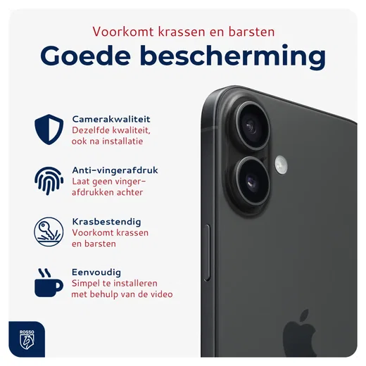 Rosso Apple iPhone 17 Camera Lens Protector Zwart afbeelding 2