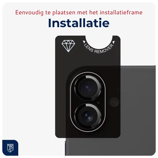Rosso Apple iPhone 17 Camera Frame Protector Zwart afbeelding 4