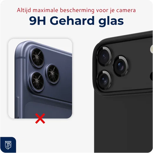 Rosso iPhone 17 Pro / 17 Pro Max Camera Frame Protector Zwart afbeelding 5