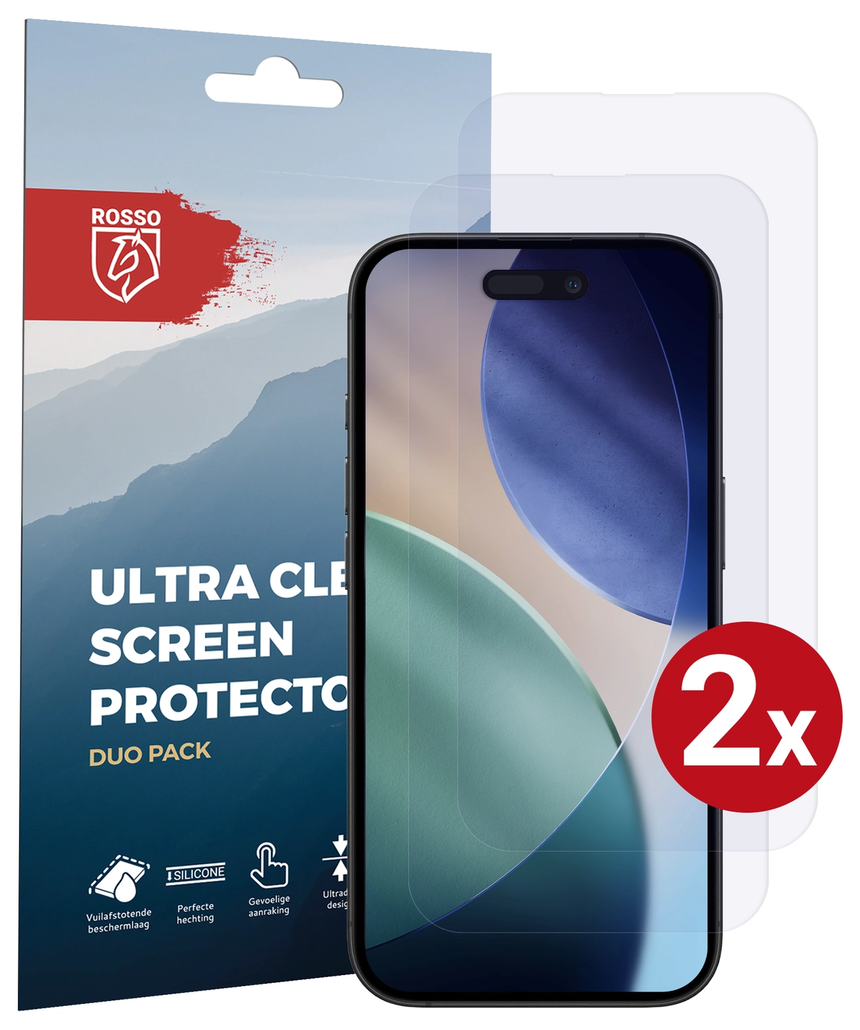 Rosso Apple iPhone Air Screen Protector Case Friendly Folie Duo Pack afbeelding 1
