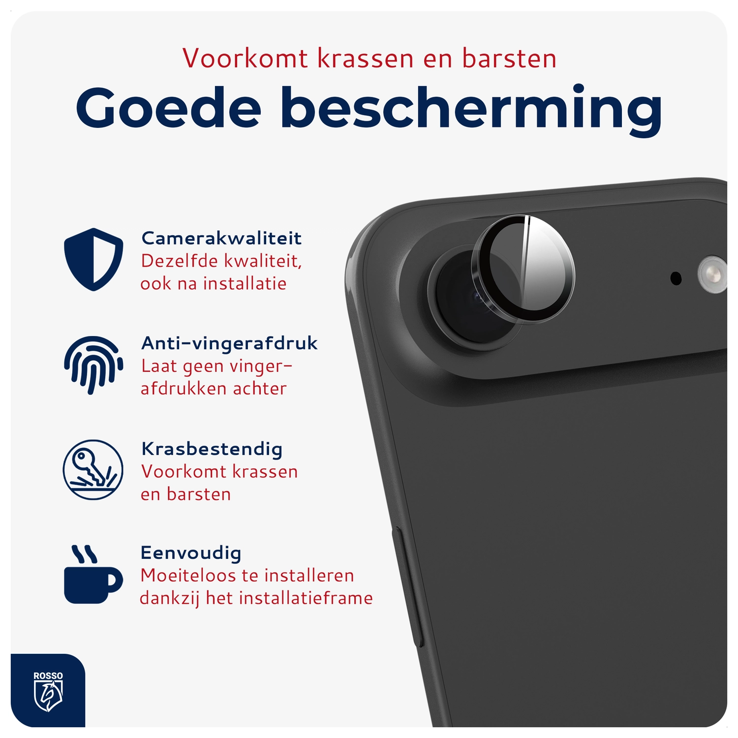 Rosso Apple iPhone Air Camera Frame Protector Transparant afbeelding 2