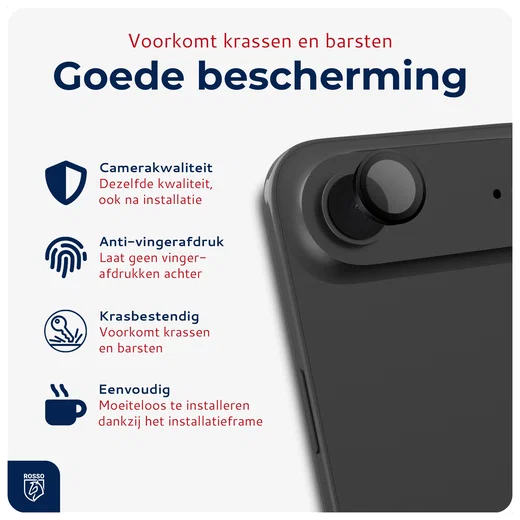 Rosso Apple iPhone Air Camera Frame Protector Zwart afbeelding 2