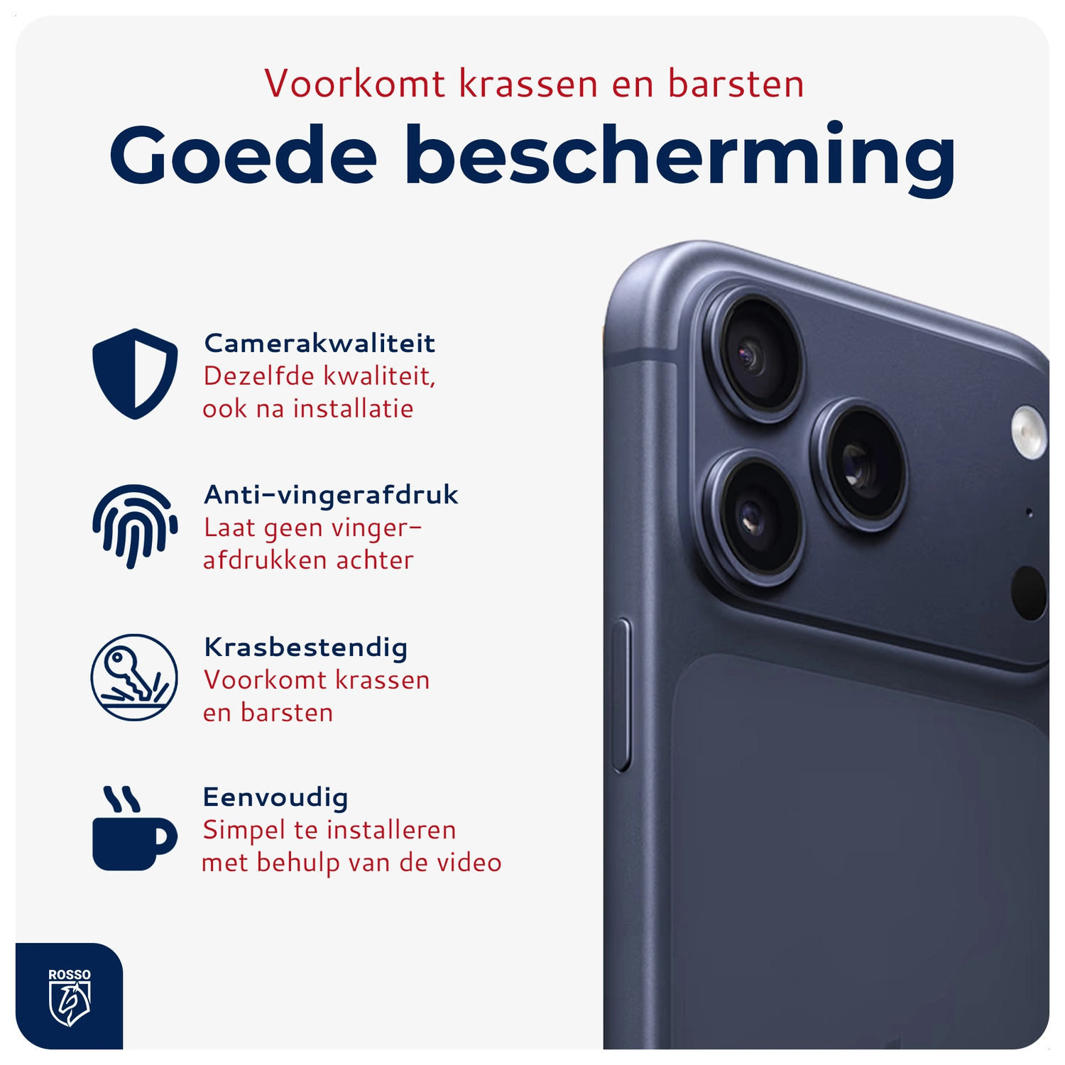 Rosso Apple iPhone 17 Pro Max Camera Lens Protector Zwart afbeelding 2