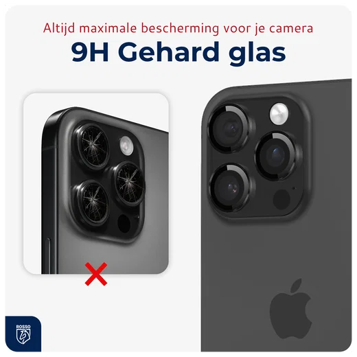 Rosso Apple iPhone 16 Pro / 16 Pro Max Camera Frame Protector Zwart afbeelding 4
