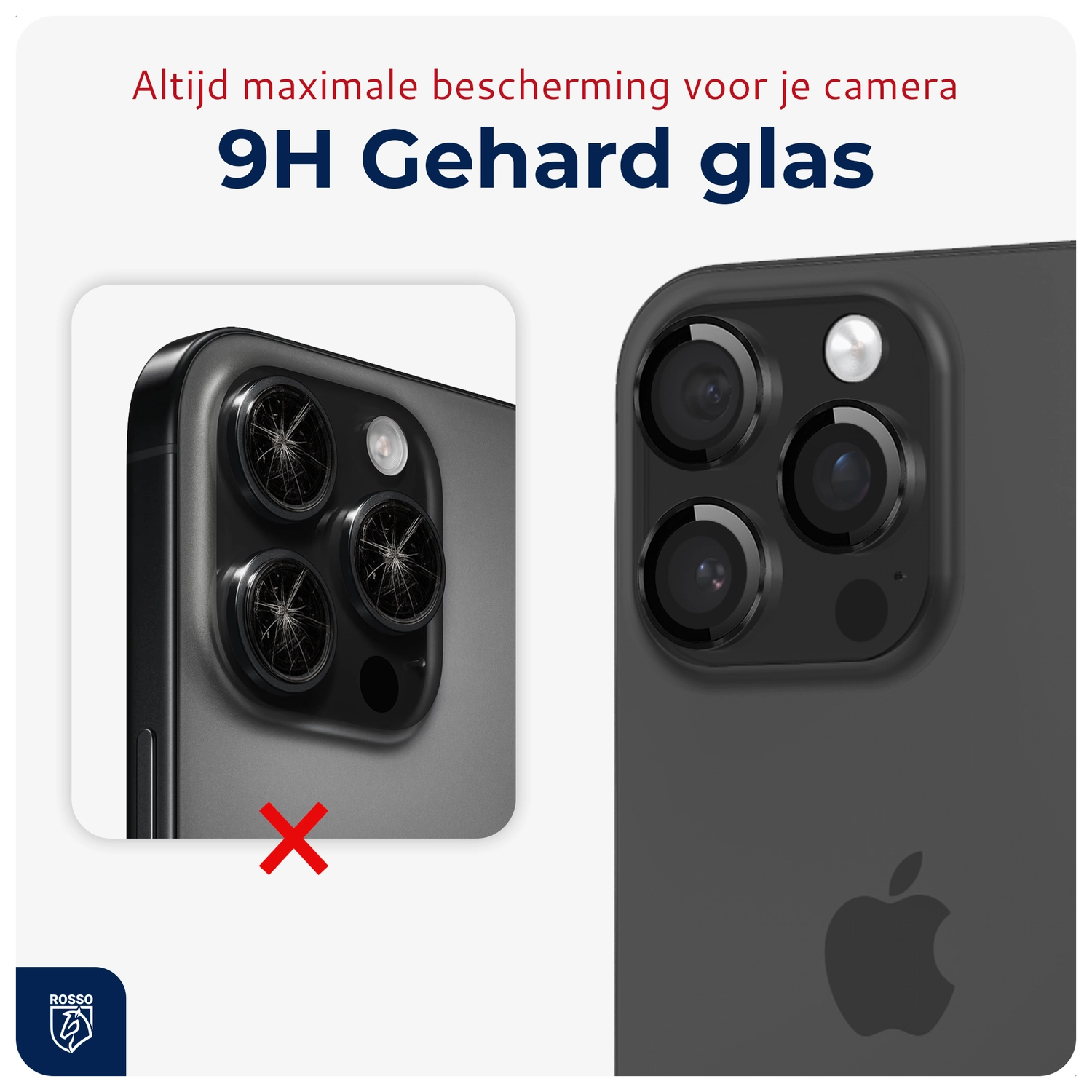 Rosso Apple iPhone 15 Pro / 15 Pro Max Camera Frame Protector Zwart afbeelding 4
