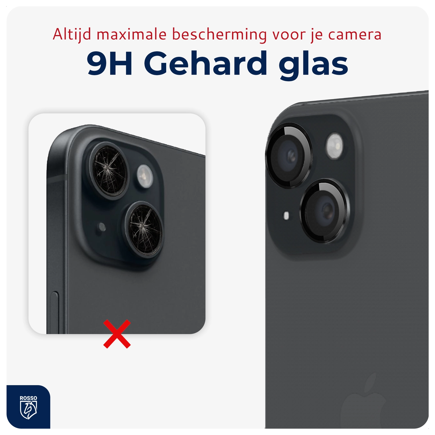 Rosso Apple iPhone 15 / 15 Plus Camera Frame Protector Zwart afbeelding 4