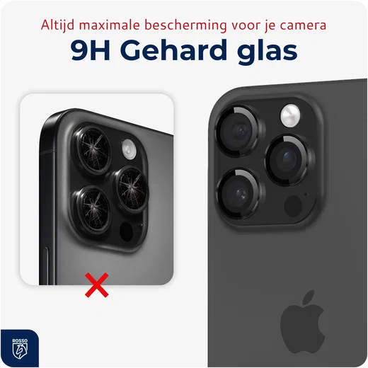 Rosso Apple iPhone 14 Pro / 14 Pro Max Camera Frame Protector Zwart afbeelding 4