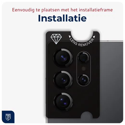Rosso Samsung Galaxy S25 Ultra Camera Frame Protector Zwart afbeelding 5