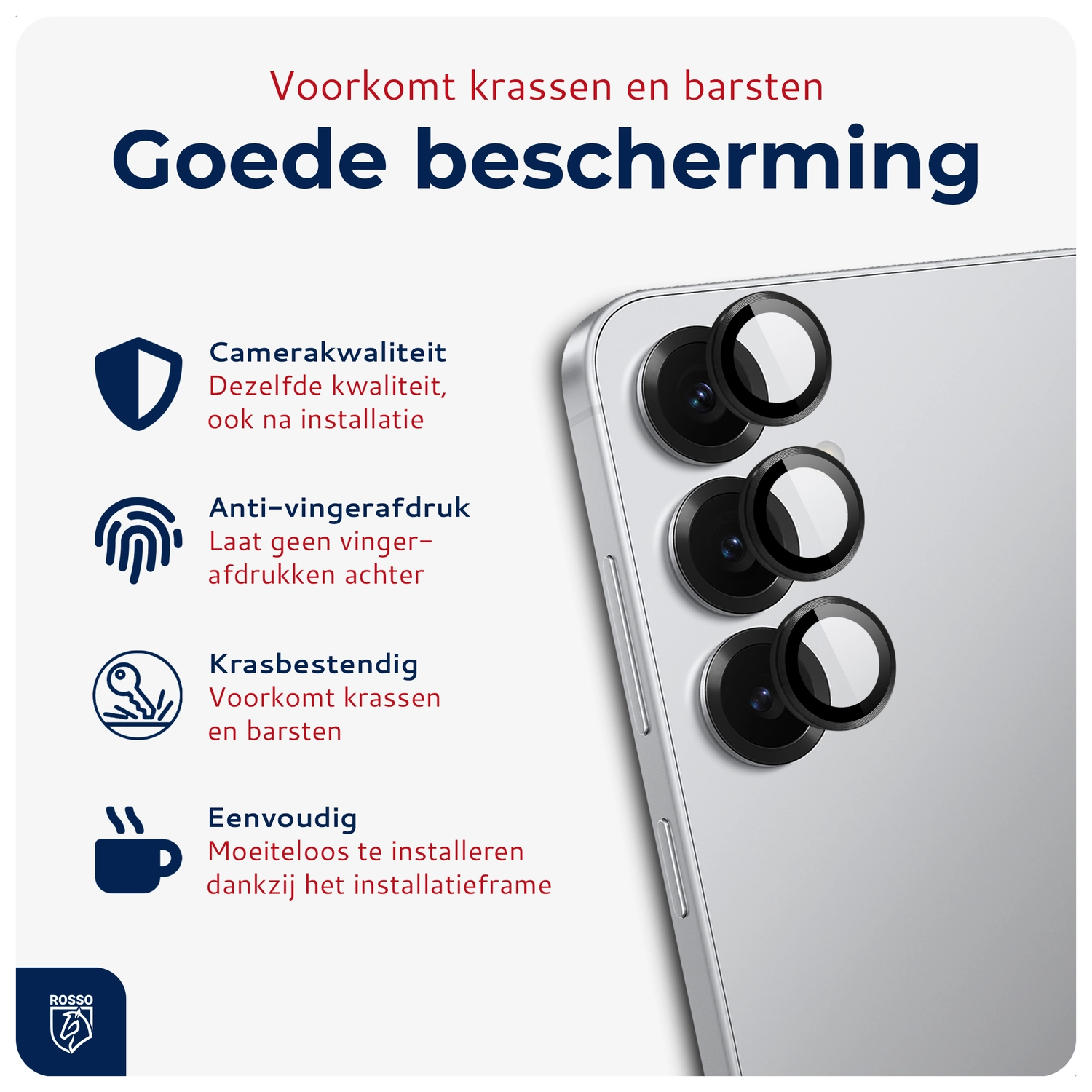 Rosso Samsung Galaxy S25 Camera Frame Protector Zwart afbeelding 2