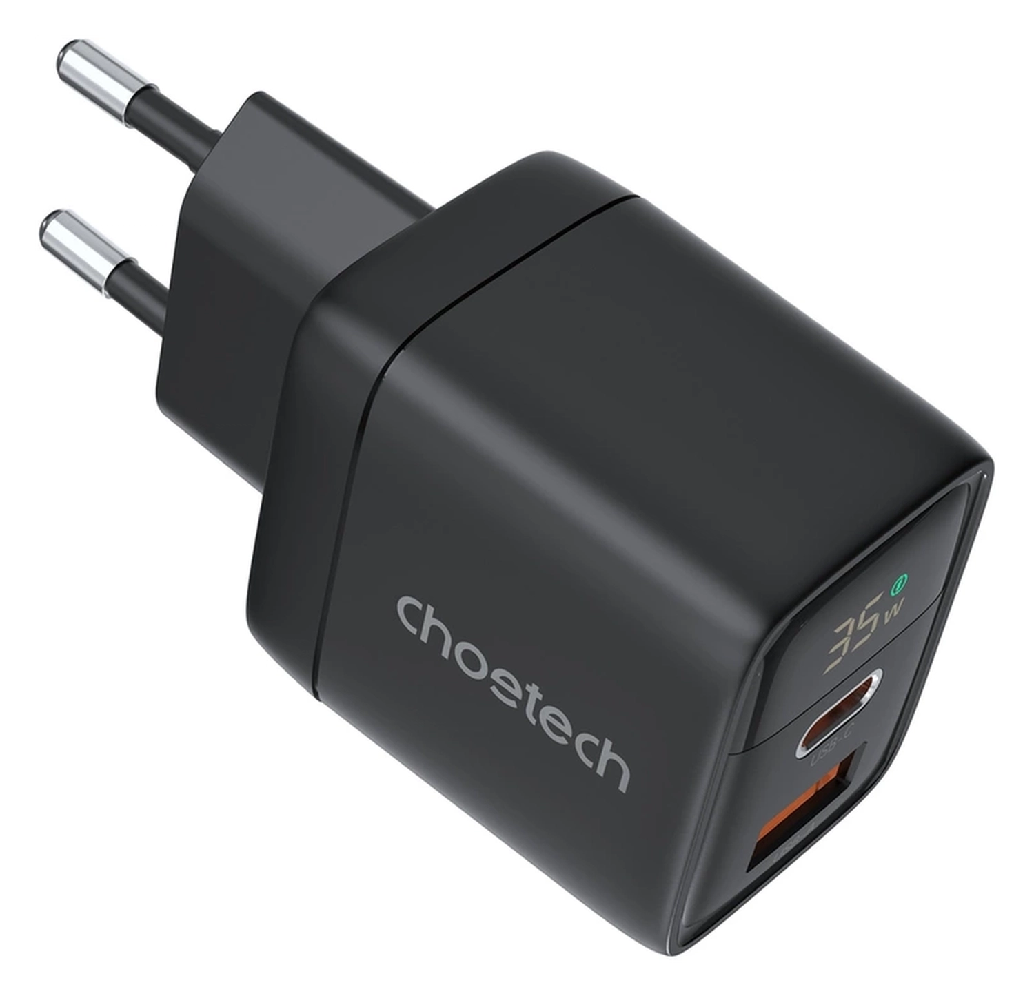 Choetech USB/USB-C GaN Snellader 35W PD Adapter Fast Charge Zwart afbeelding 2