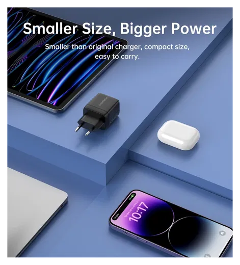 Choetech USB/USB-C GaN Snellader 35W PD Adapter Fast Charge Zwart afbeelding 5