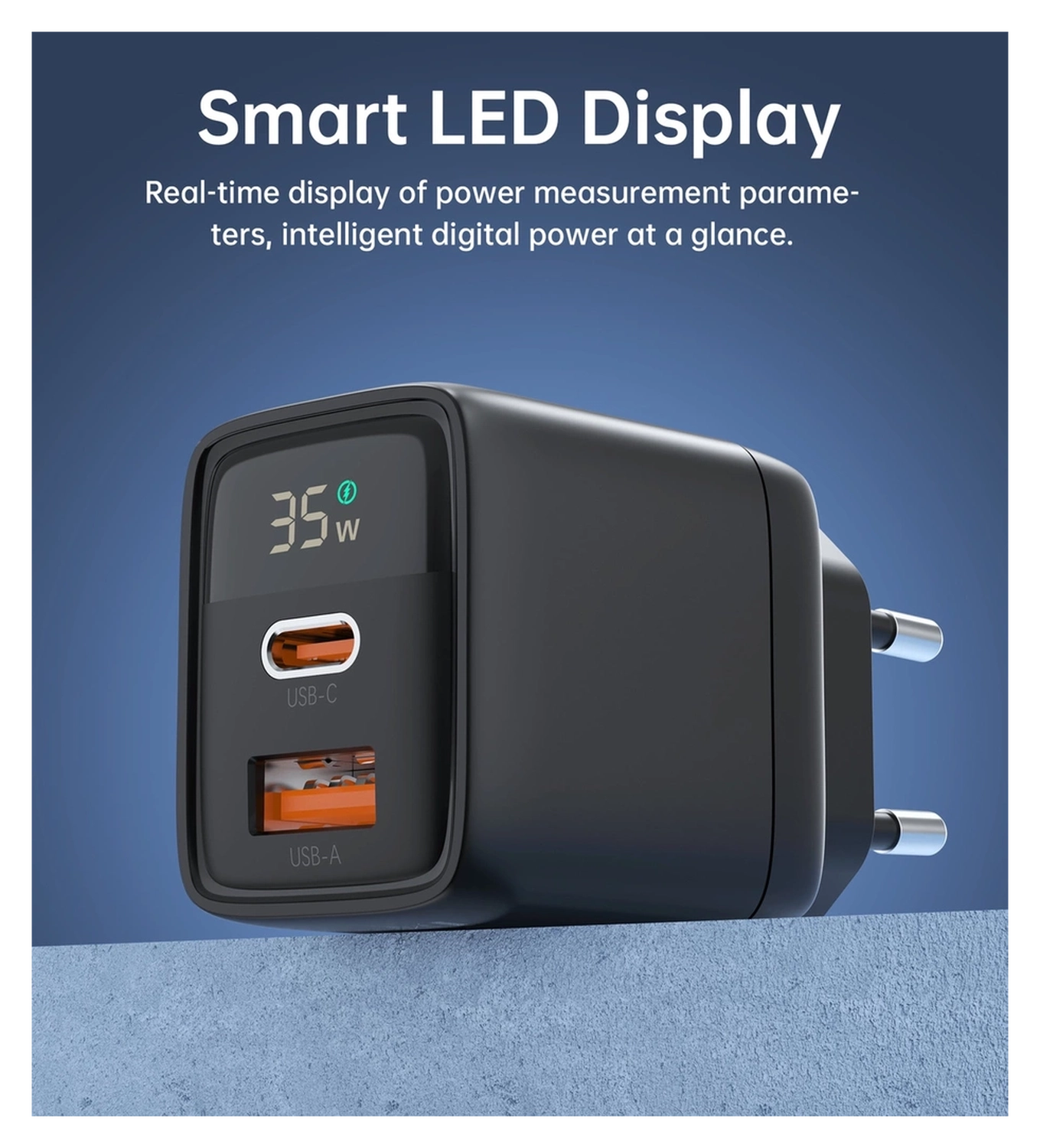 Choetech USB/USB-C GaN Snellader 35W PD Adapter Fast Charge Zwart afbeelding 7