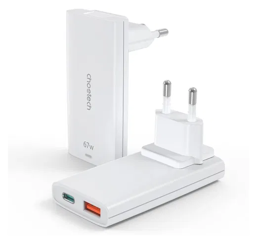 Choetech Power Delivery Oplader USB-C / USB Fast Charge 67W Wit afbeelding 1