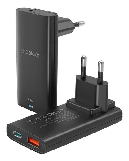 Choetech Power Delivery Oplader USB-C / USB Fast Charge 67W Zwart afbeelding 1