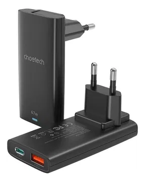 Choetech Power Delivery Oplader USB-C / USB Fast Charge 67W Zwart