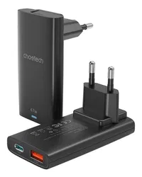 Choetech Power Delivery Oplader USB-C / USB Fast Charge 67W Zwart afbeelding