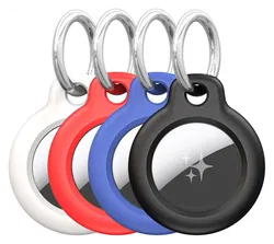 Dux Ducis Apple AirTag Sleutelhanger Hoesje Zwart/Wit/Blauw/Rood (4-Pack) afbeelding