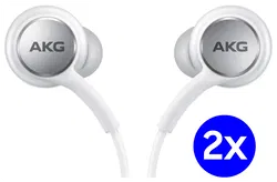 Duo Pack Originele Samsung AKG Headset Oordopjes met USB-C Plug Wit afbeelding