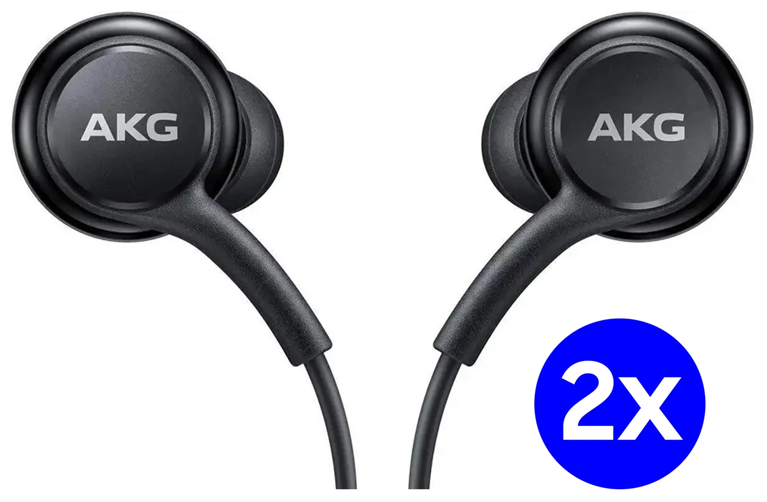 Duo Pack Originele Samsung AKG Headset Oordopjes met USB-C Plug Zwart afbeelding 1