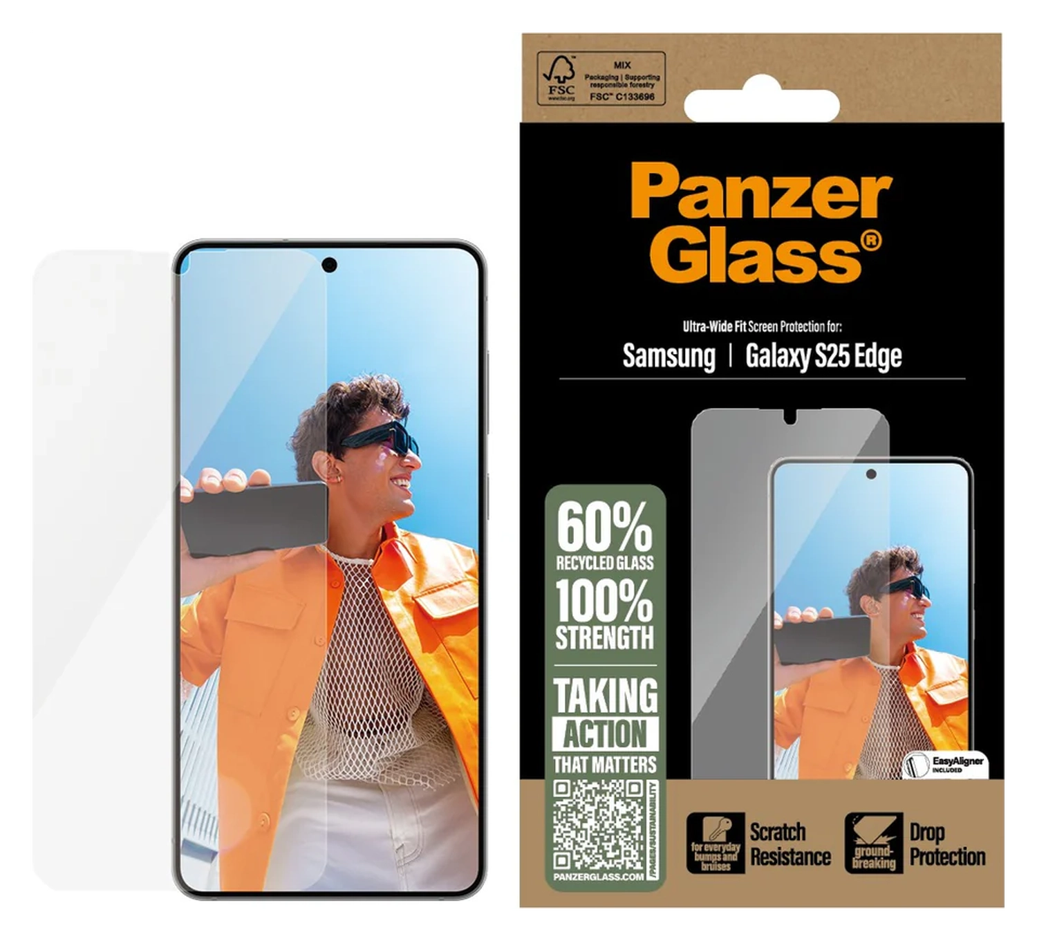 PanzerGlass Ultra-Wide Samsung Galaxy S25 Edge Screen Protector afbeelding 1