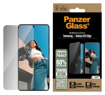 PanzerGlass Ultra-Wide Samsung Galaxy S25 Edge Privacy Glass EasyAligner