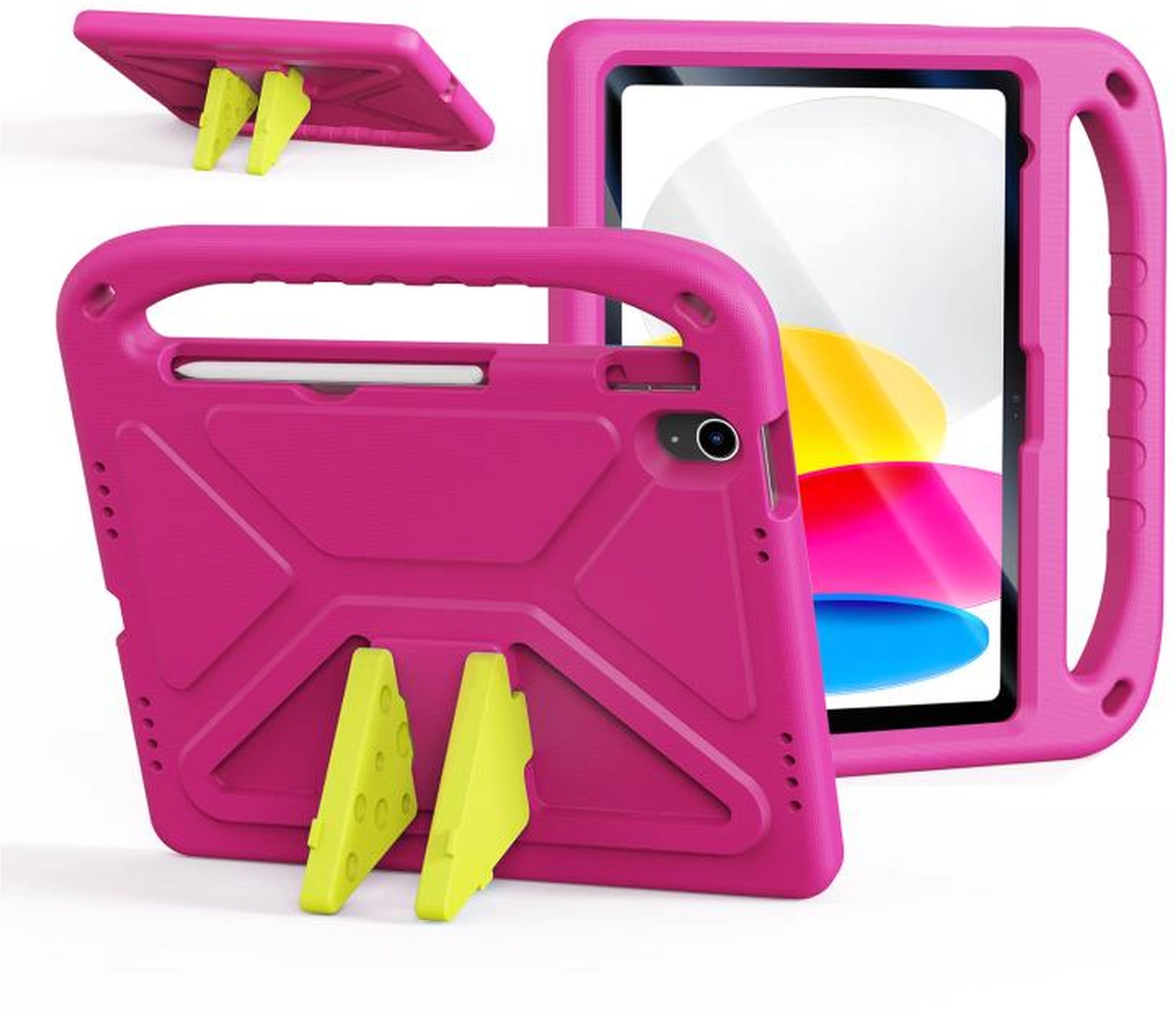 Dux Ducis PUFF iPad 11 (2025) / 10.9 (2022) Kinder Tablethoes met Handvat Roze afbeelding 1