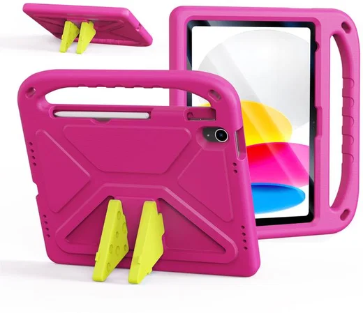 Dux Ducis PUFF iPad 11 (2025) / 10.9 (2022) Kinder Tablethoes met Handvat Roze afbeelding 1