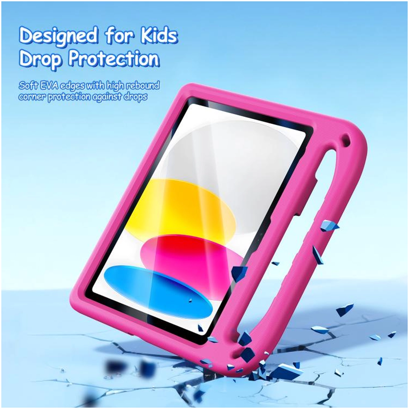Dux Ducis PUFF iPad 11 (2025) / 10.9 (2022) Kinder Tablethoes met Handvat Roze afbeelding 4