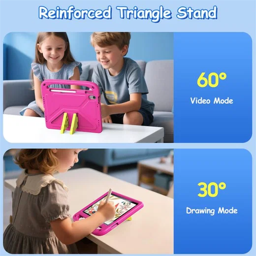 Dux Ducis PUFF iPad 11 (2025) / 10.9 (2022) Kinder Tablethoes met Handvat Roze afbeelding 6