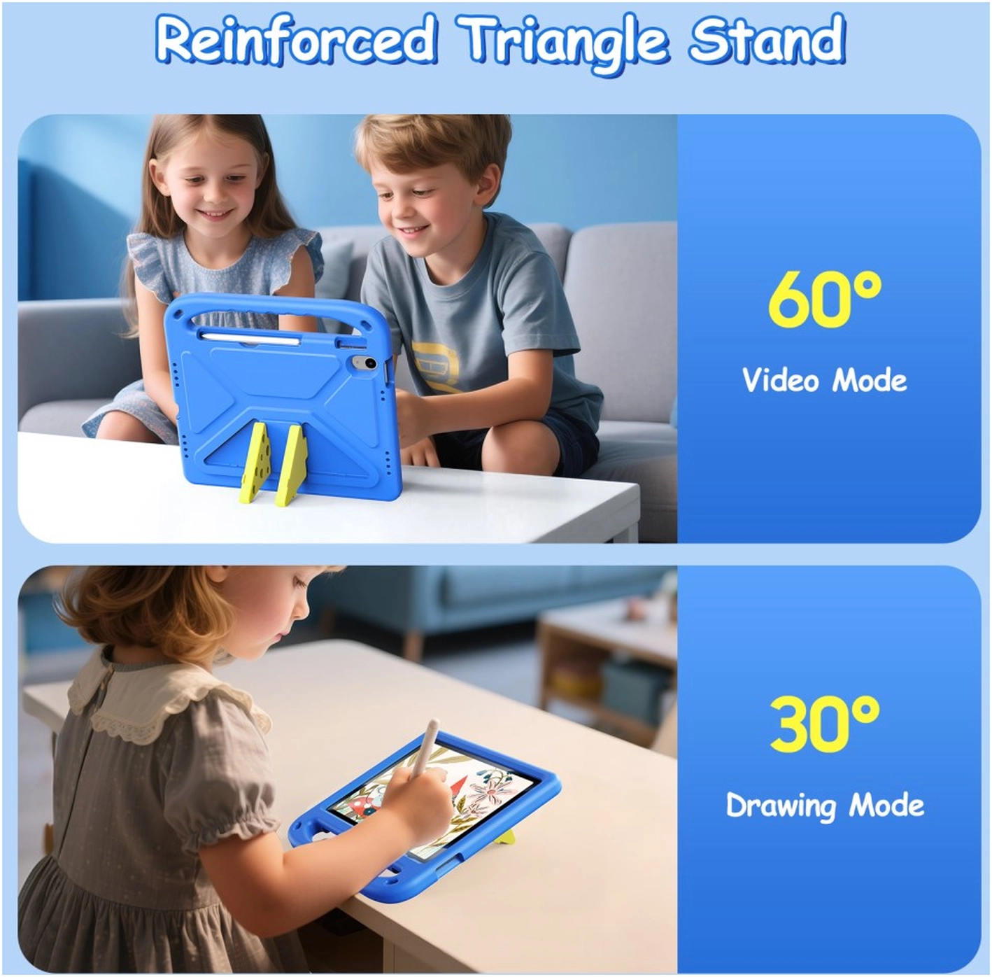 Dux Ducis PUFF iPad 11 (2025) / 10.9 (2022) Kinder Tablethoes met Handvat Blauw afbeelding 7