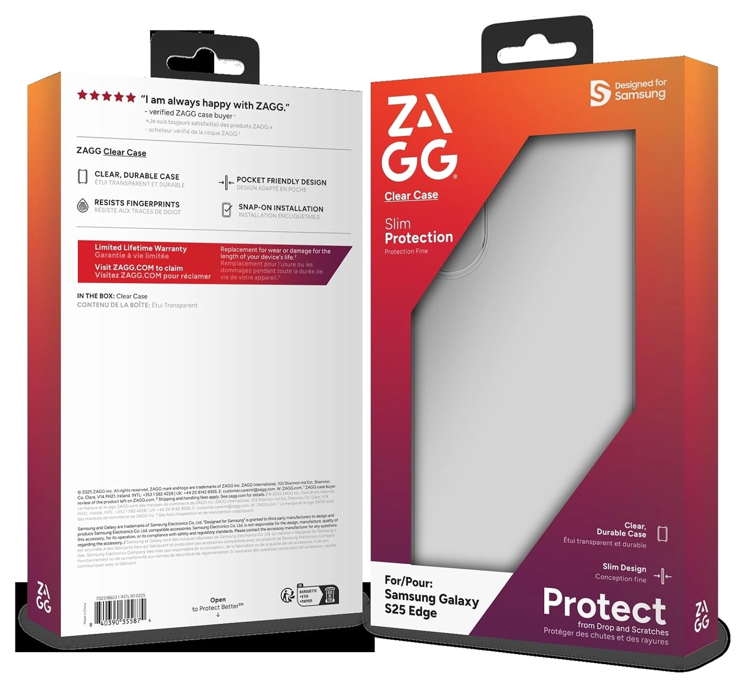 ZAGG Clear Case Samsung Galaxy S25 Edge Hoesje Back Cover Transparant afbeelding 9